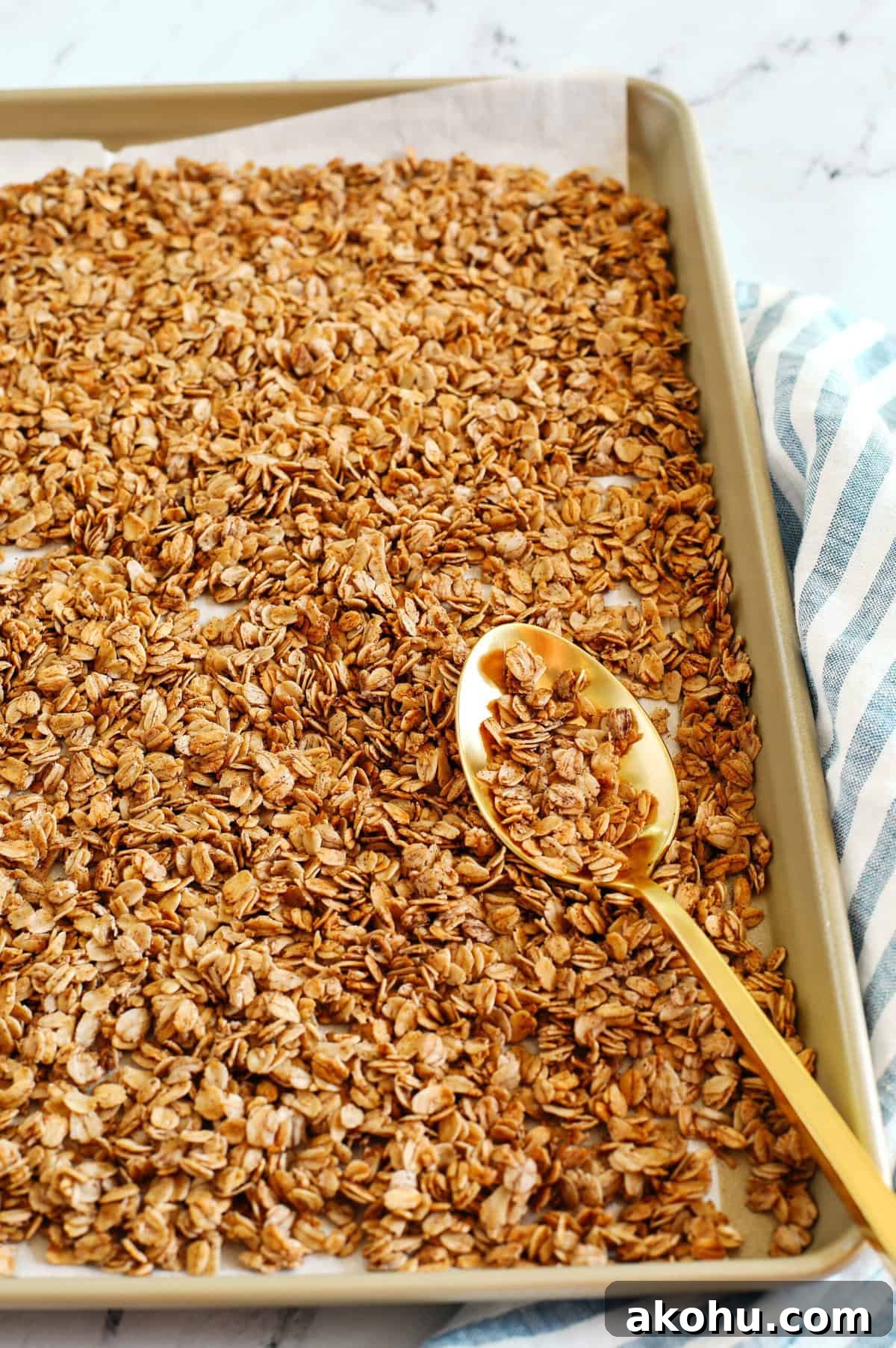 Maple Cinnamon Granola Recipe with Crunchy Oats & Nuts 4 Cooled crunchy granola
