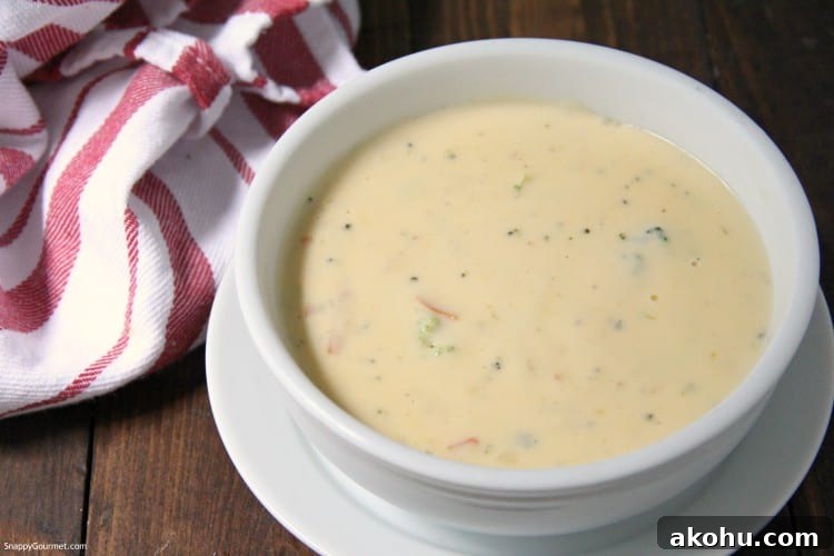 Broccoli Cheddar Soup in bowl