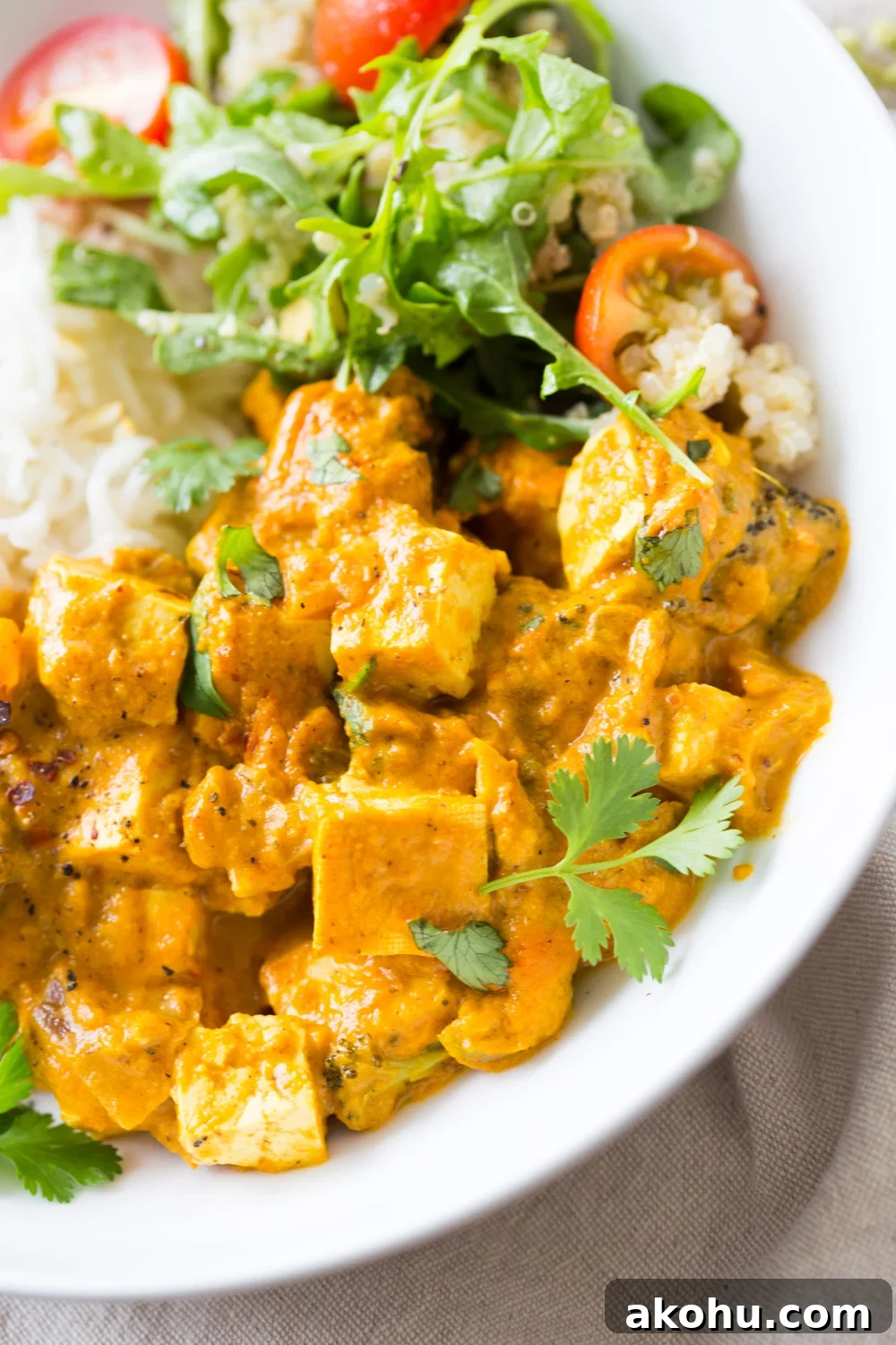 Tofu Achari Paneer - Tofu & Veggies in Achari Sauce made with Indian Pickling spices.