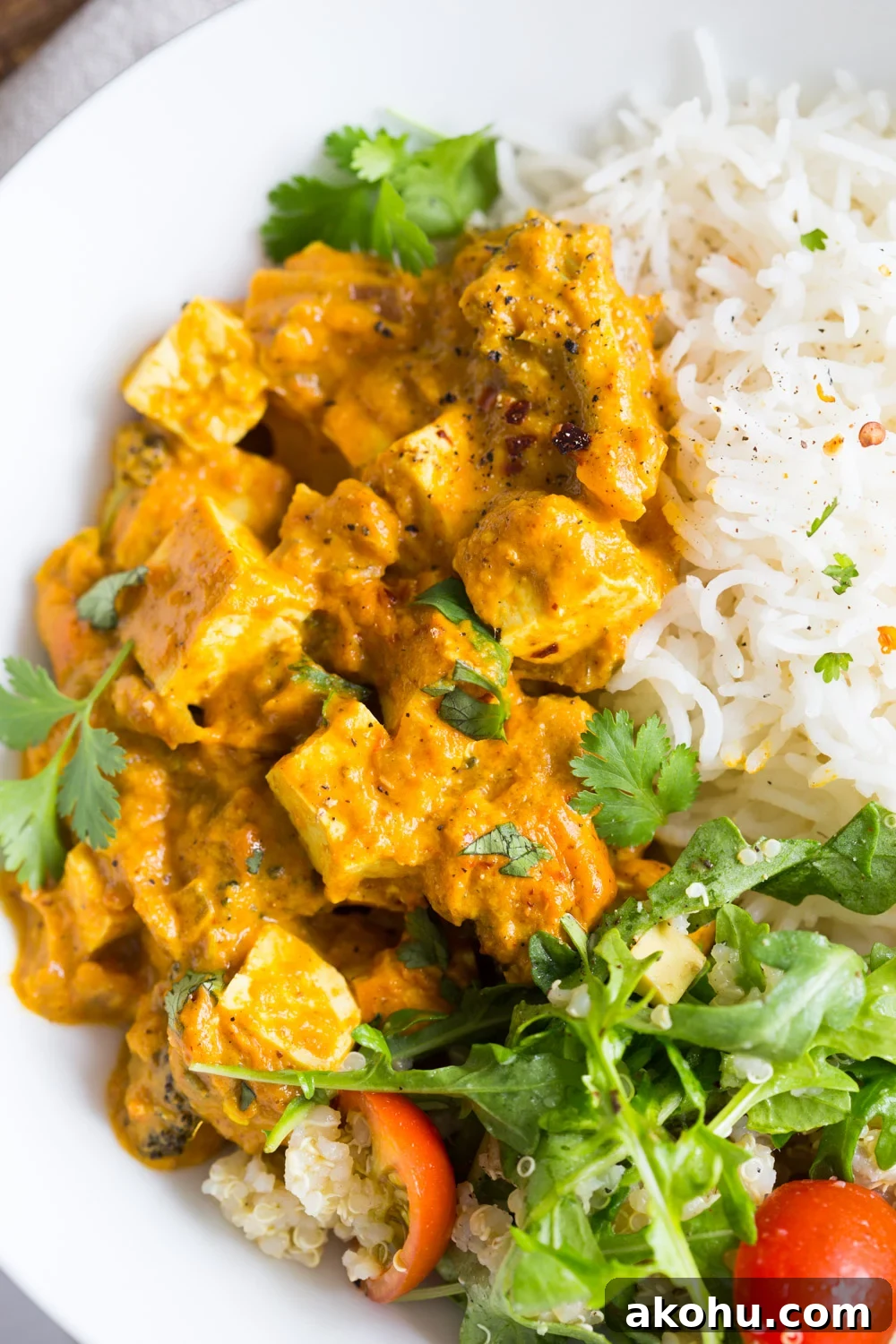 Tofu Achari "Paneer" - Tofu & Veggies in Achari Sauce made with Indian Pickling spices.