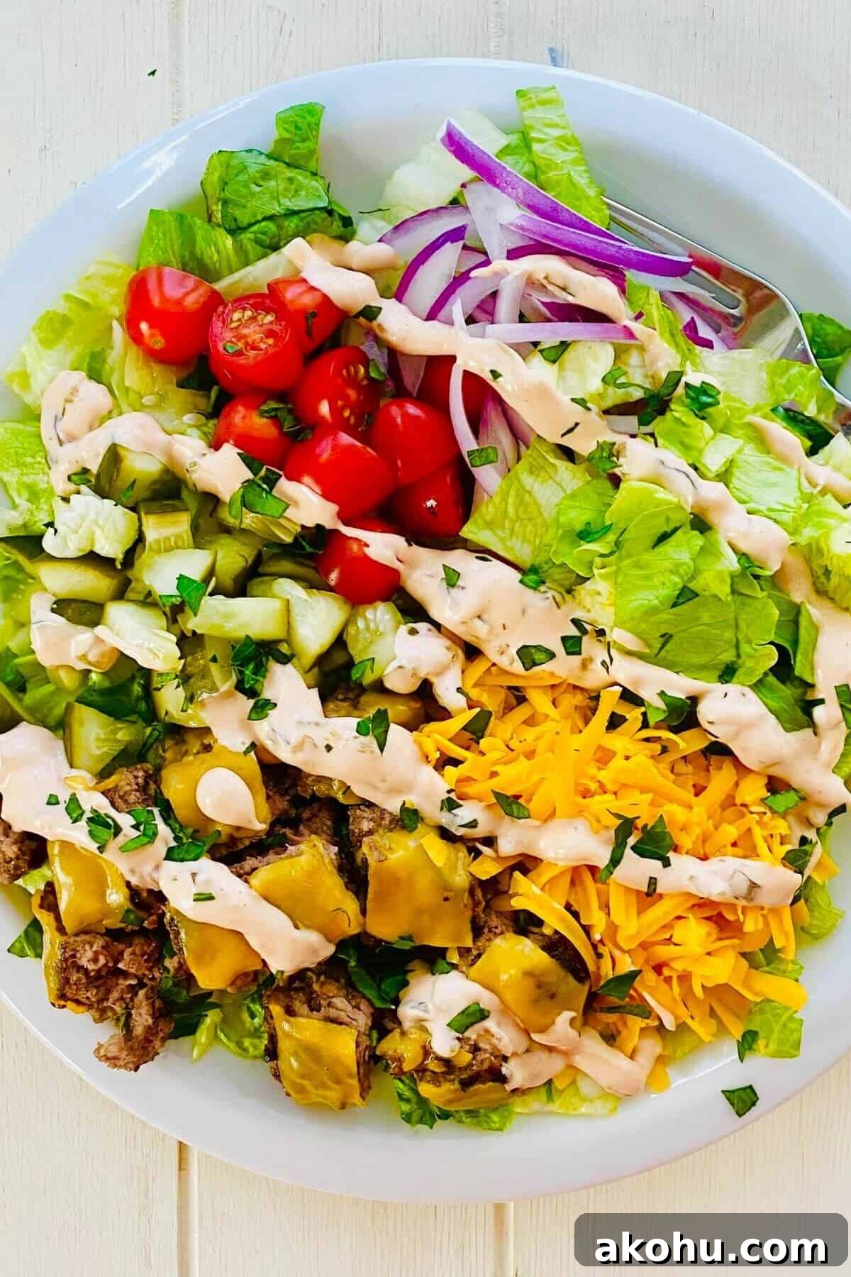 a composed Big Mac bowl.