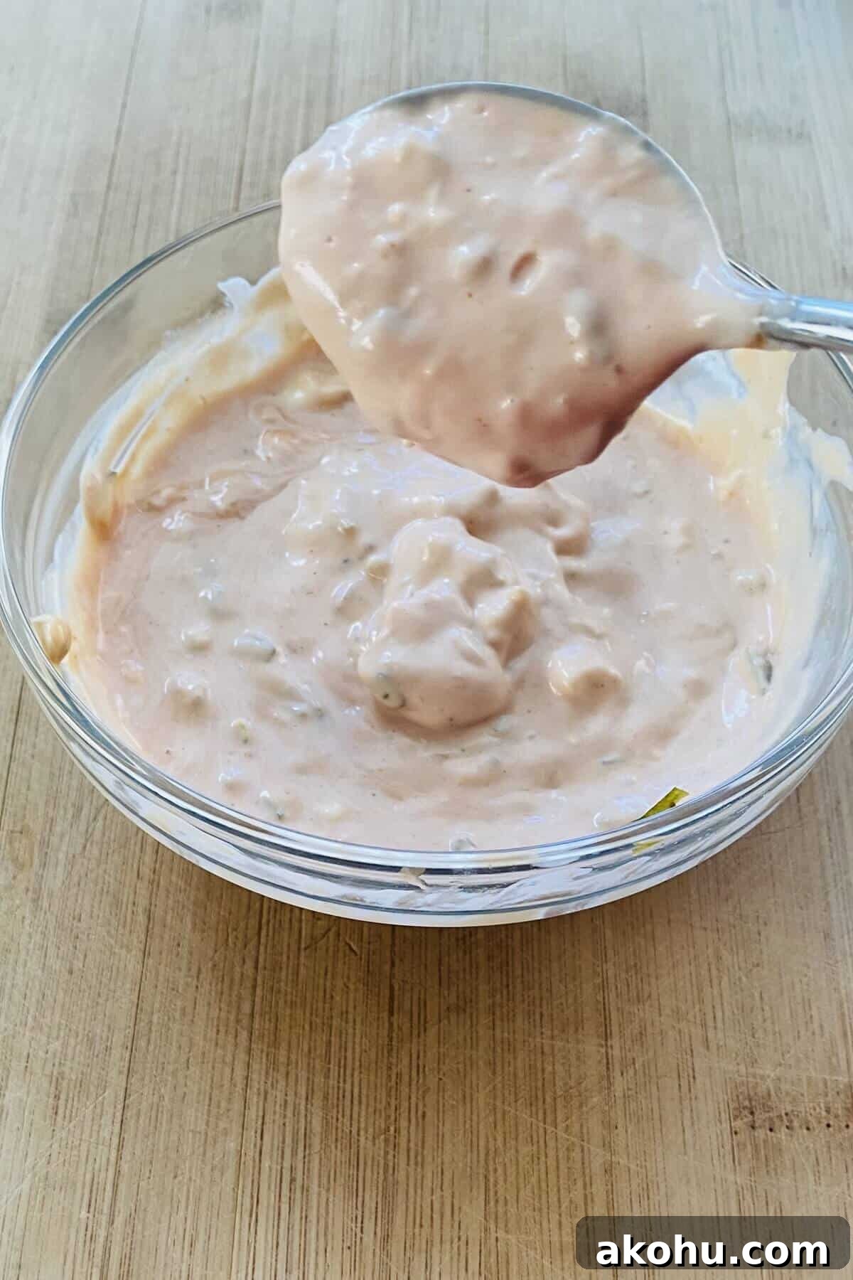 Big Mac special sauce on a spoon.