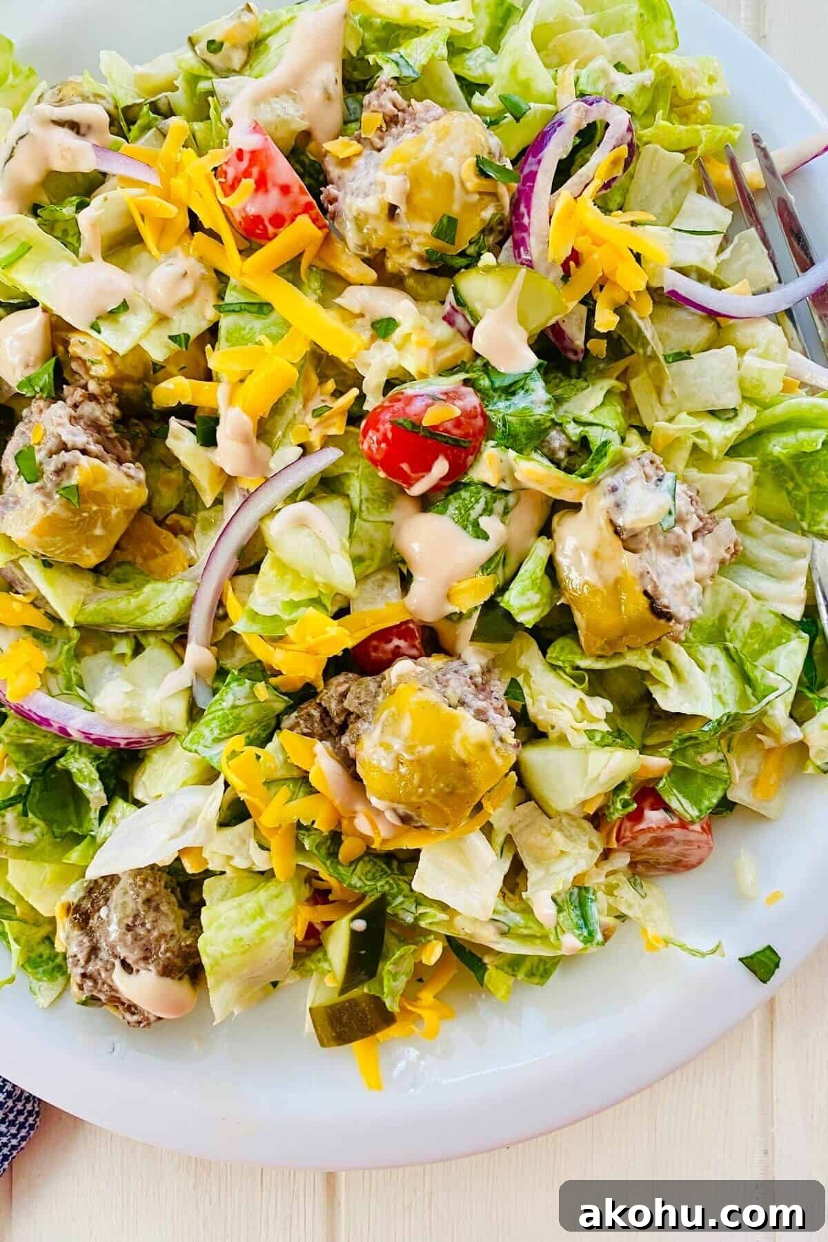 a tossed Big Mac Bowl with special sauce.