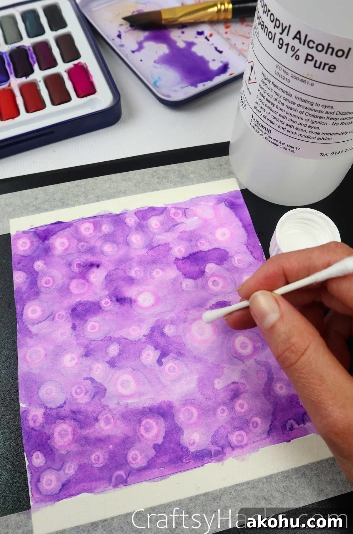 10 Watercolor Hacks for Beginners: Practical Tips & Tricks 11 dot your painting with alcohol