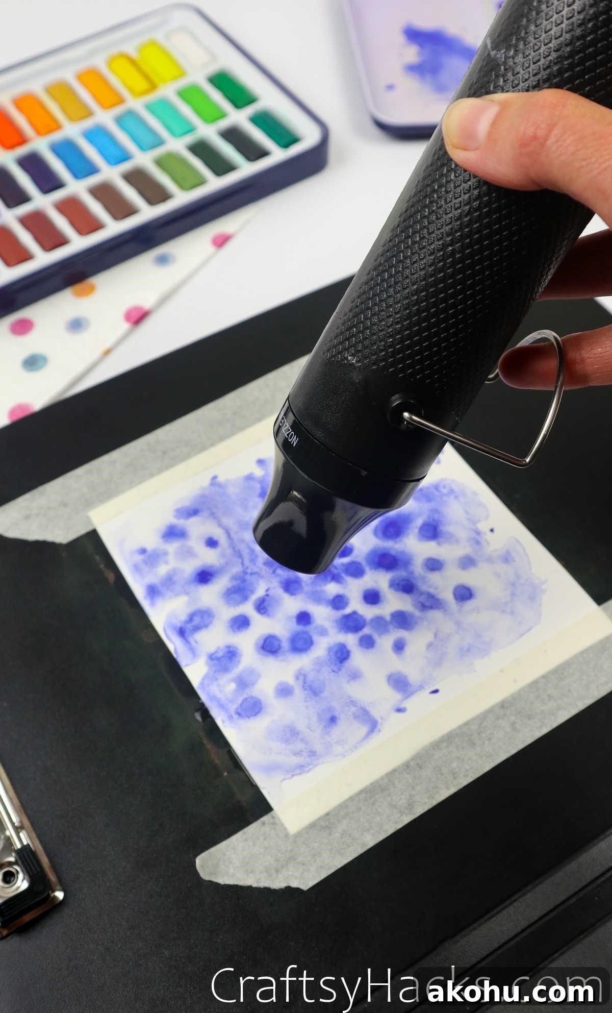 10 Watercolor Hacks for Beginners: Practical Tips & Tricks 8 heat gun drying