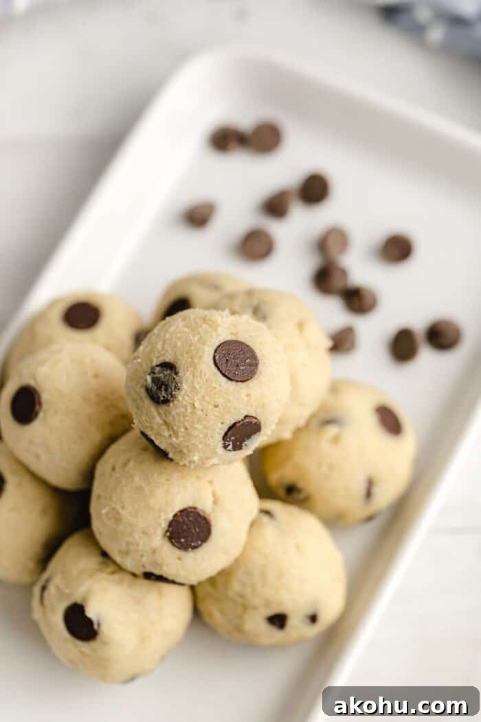 keto cookie dough fat bomb balls on serving dish