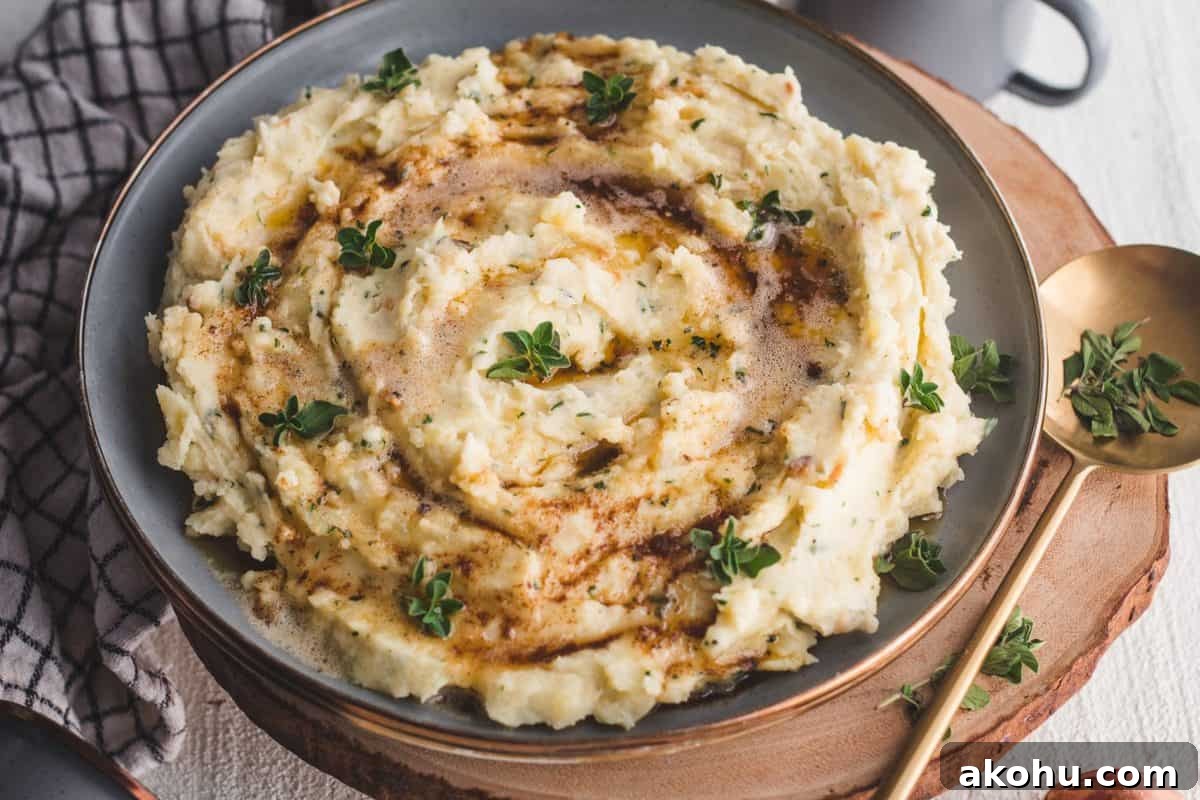Creamy Brown Butter and Herb Mashed Potatoes
