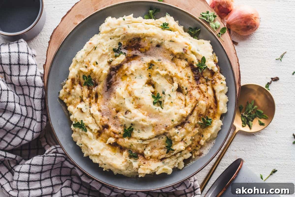 Creamy Brown Butter and Herb Mashed Potatoes 
