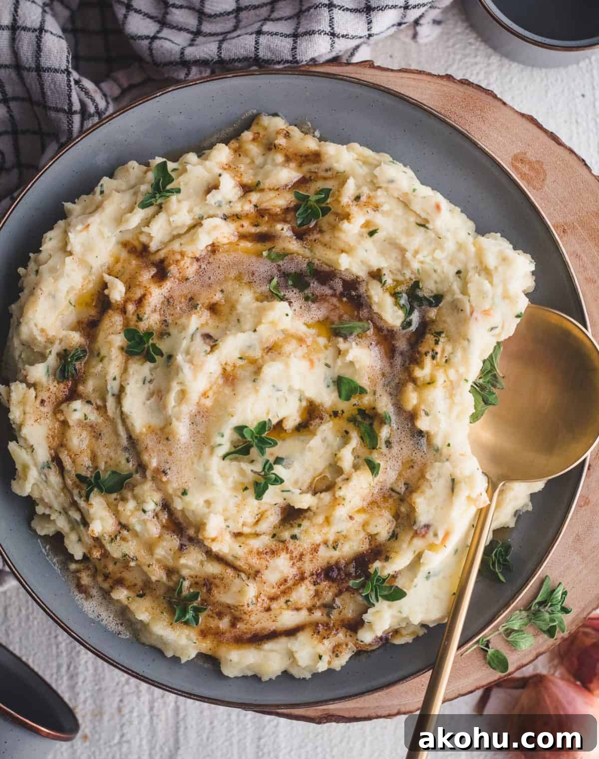 brown butter garlic and herb mashed potatoes