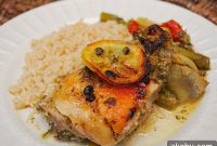 Roast Chicken with Spring Vegetables, Lemon and Capers