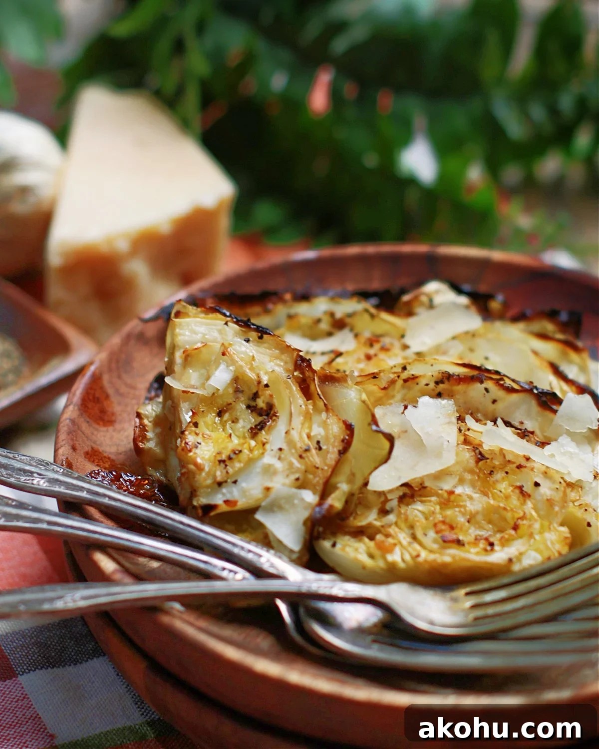 Serving suggestion for cabbage steaks