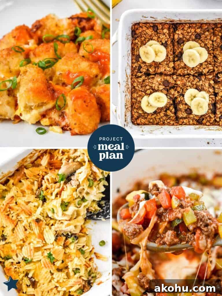 four images of winter meals.