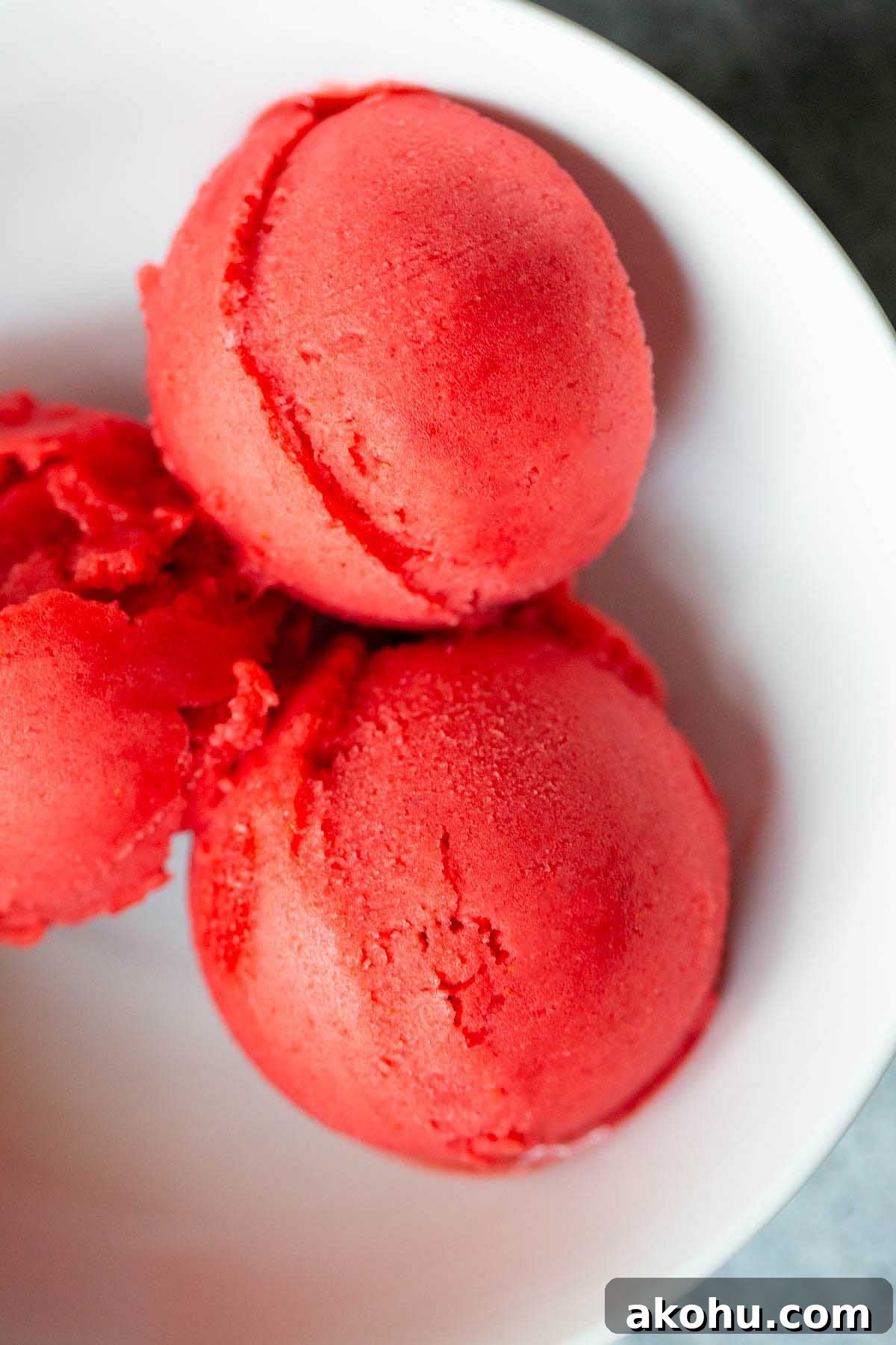 Ninja Creami strawberry sorbet scoops