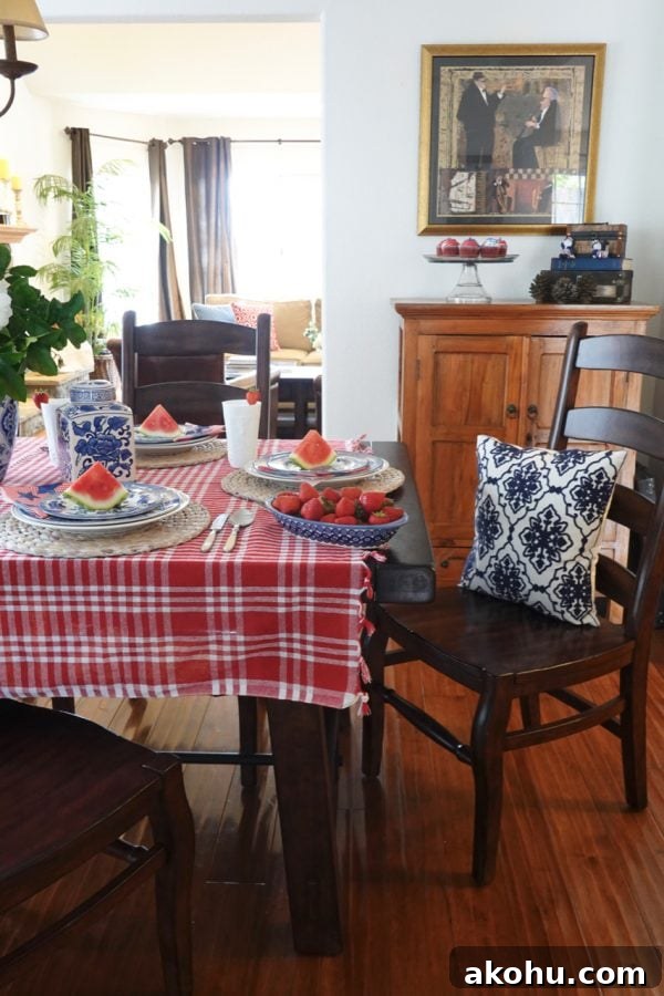 Red, White, And Blue Patriotic Tablescape 