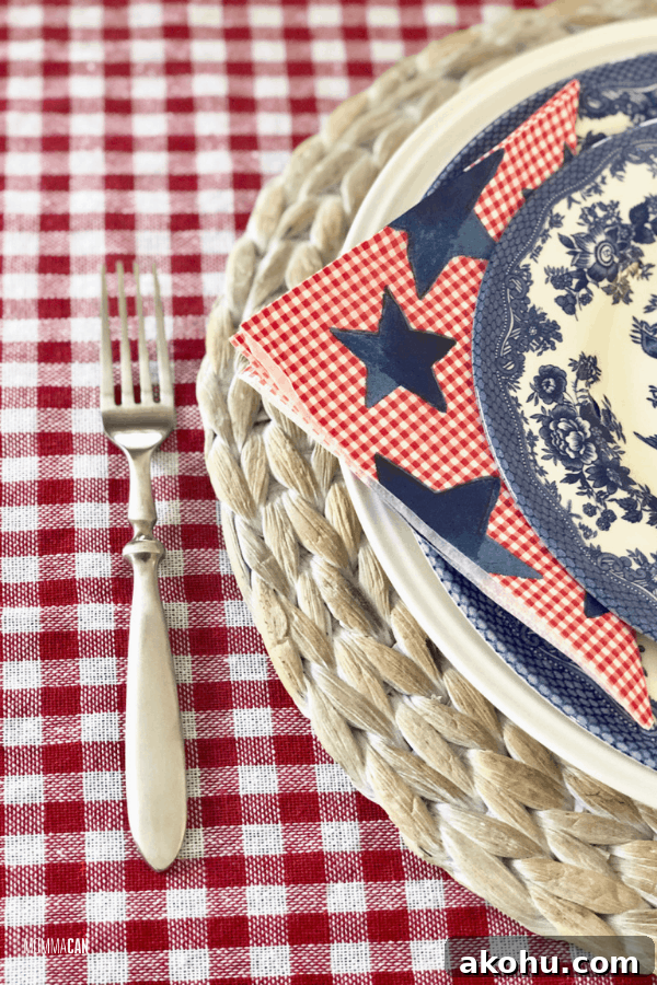 Red White and Blue Star Napkins