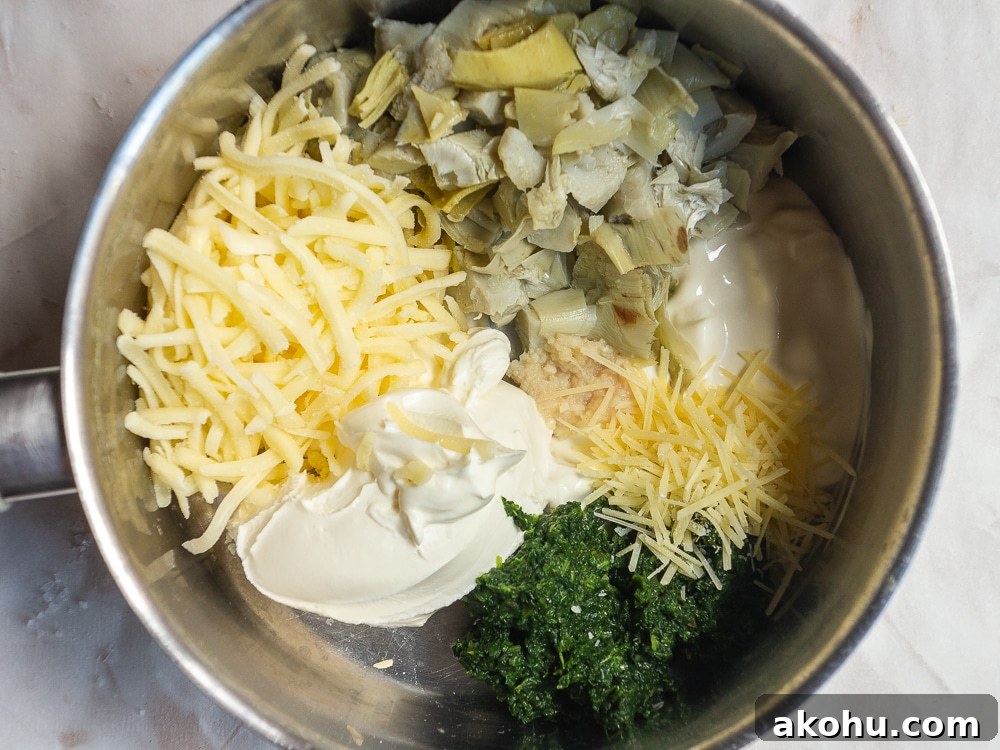 hot spinach artichoke dip recipe ingredients