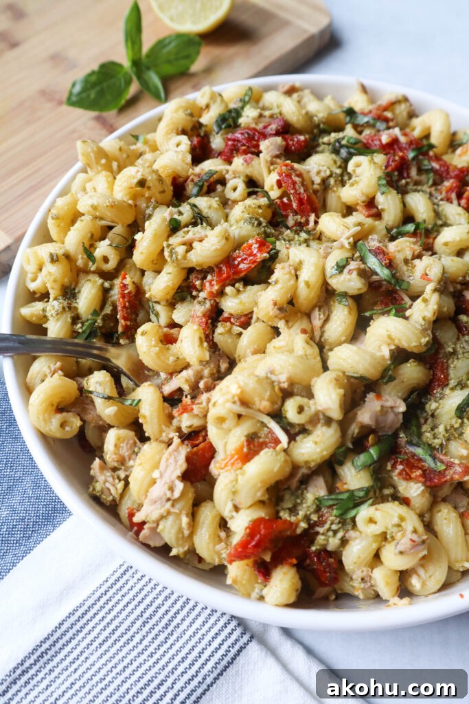 Tuna pesto pasta variation