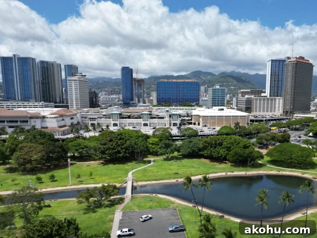 Aerial view of Ala Moana Center.