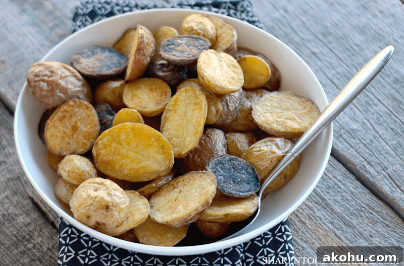 Roasted Potatoes in a white bowl