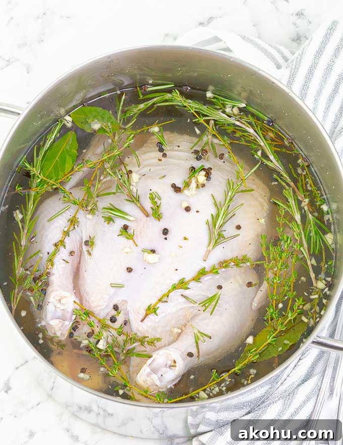 Turkey and Chicken Brine Recipe for Juicy, Flavorful Poultry 7 large stock pot with large stock pot with a chicken in Simple Turkey and Chicken Brine