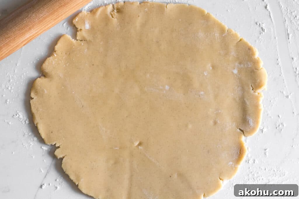 sugar cookie dough rolled out into a circle