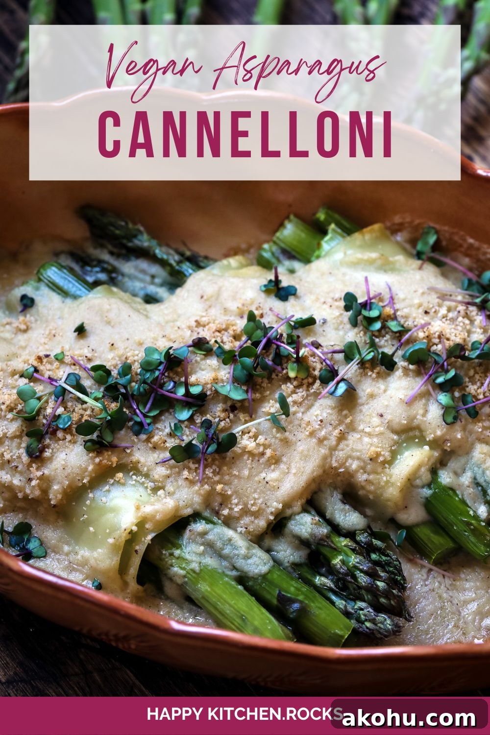 Vegan Asparagus Cannelloni Pinterest Pin.