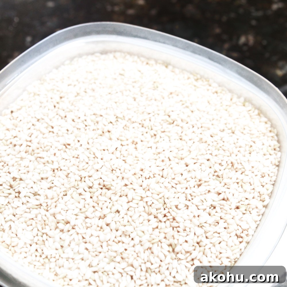 soaked rice