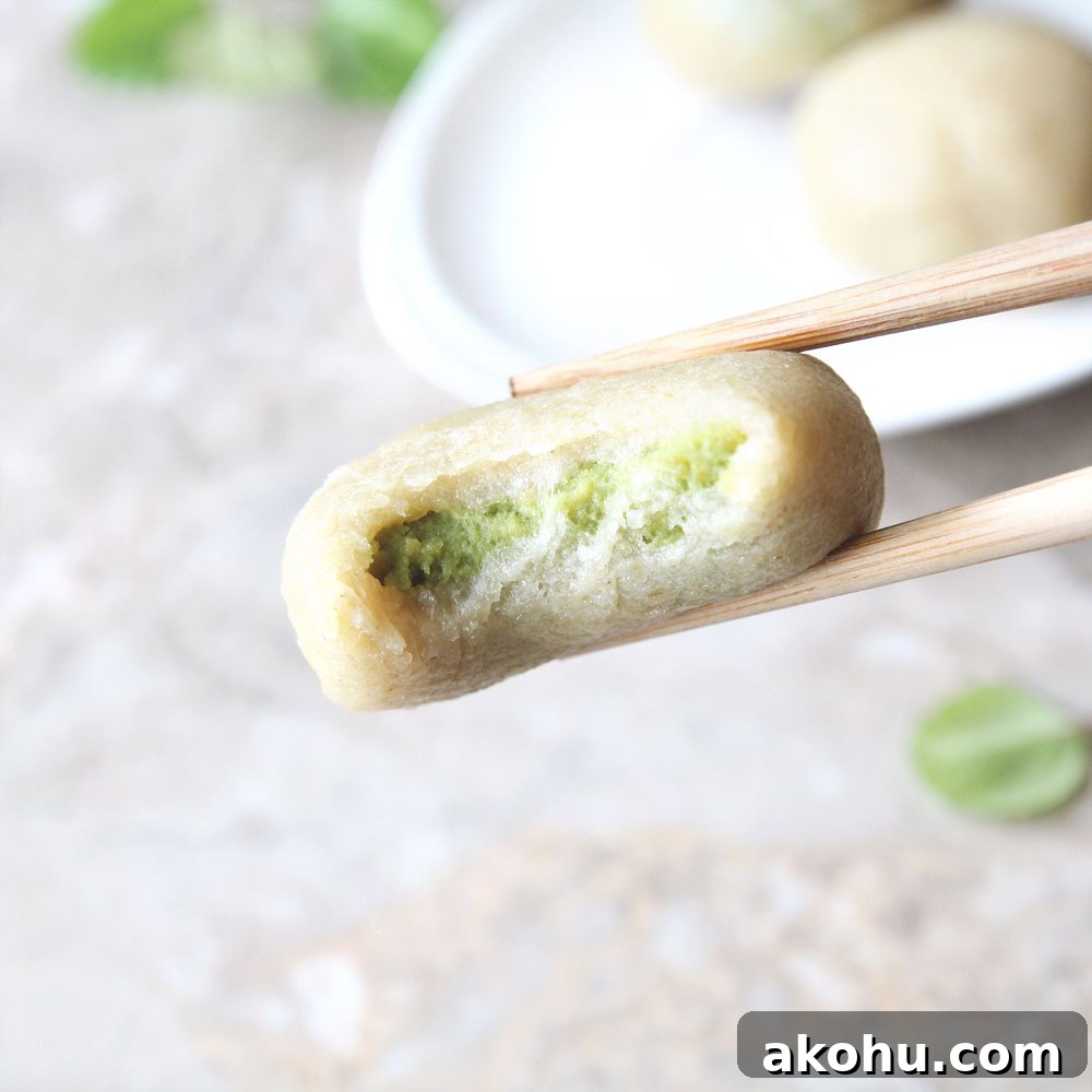 matcha chickpea cookie dough mochi