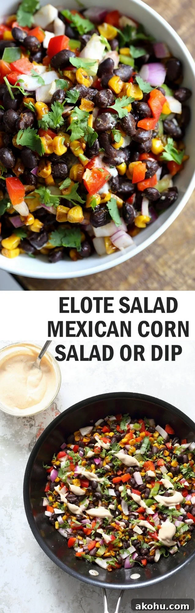 Mexican Street Corn Salad with Black Beans and Chipotle Mayo