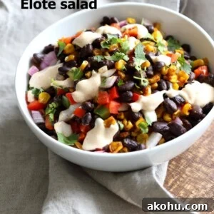 Mexican Street Corn Salad with Black Beans and Chipotle Mayo