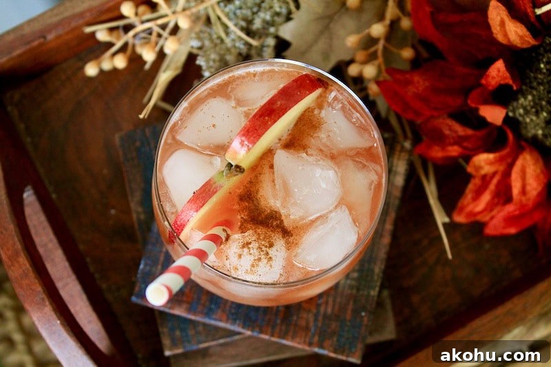 apple cranberry maple syrup fall bourbon cocktail