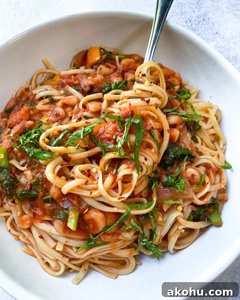 image white bean and kale linguine