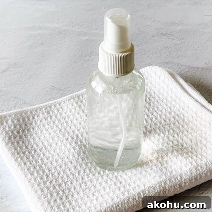 put the spray top on glass spray bottle