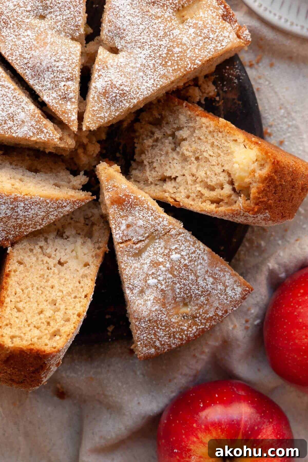 Gluten-Free Apple Cake: Moist Recipe with Cinnamon Crumble 2 Moist gluten-free apple cake recipe with juicy apple chunks.