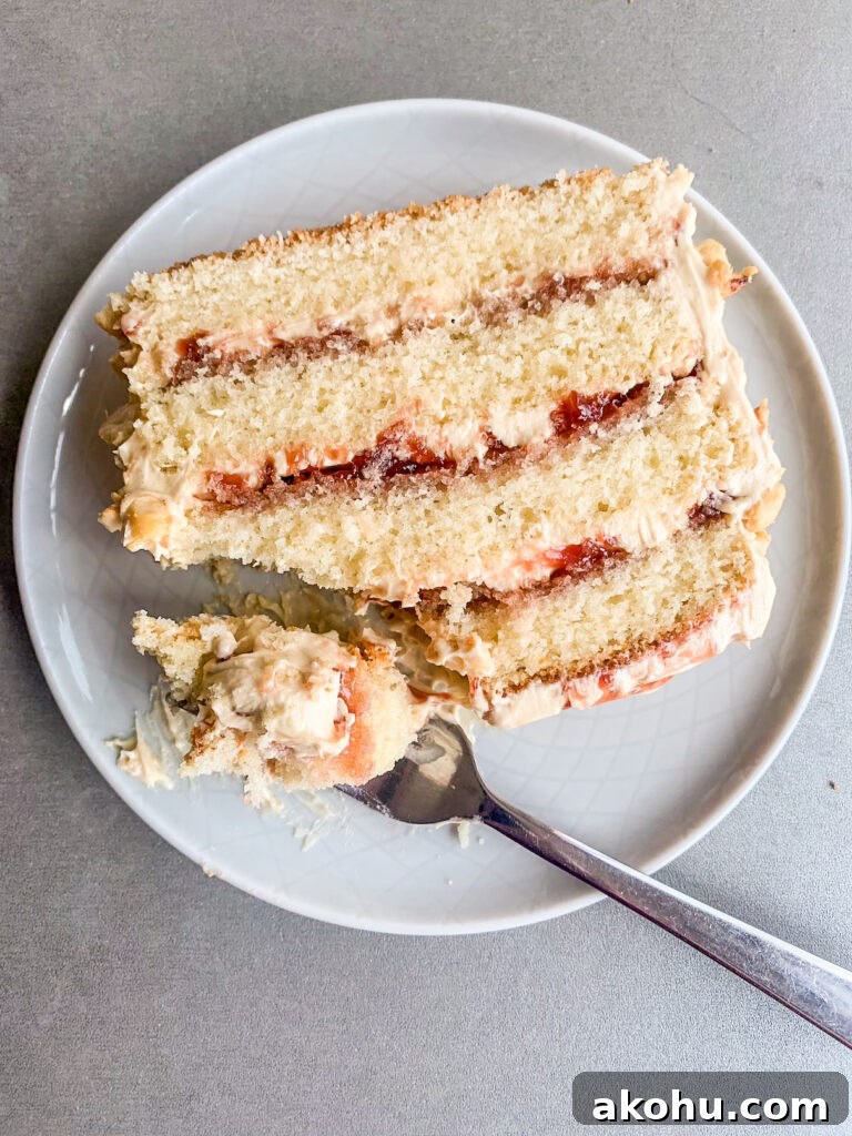 Peanut Butter and Jam Layer Cake Recipe 3 Small-batch, soft and tender butter cake layered with peanut butter frosting and strawberry jam