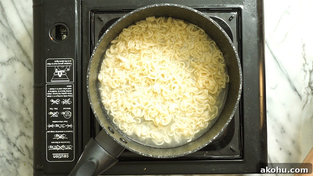 Halfcook the ramen