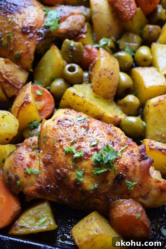 Roasted Moroccan Chicken dinner.