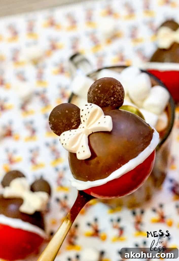 minnie mouse hot cocoa bombs