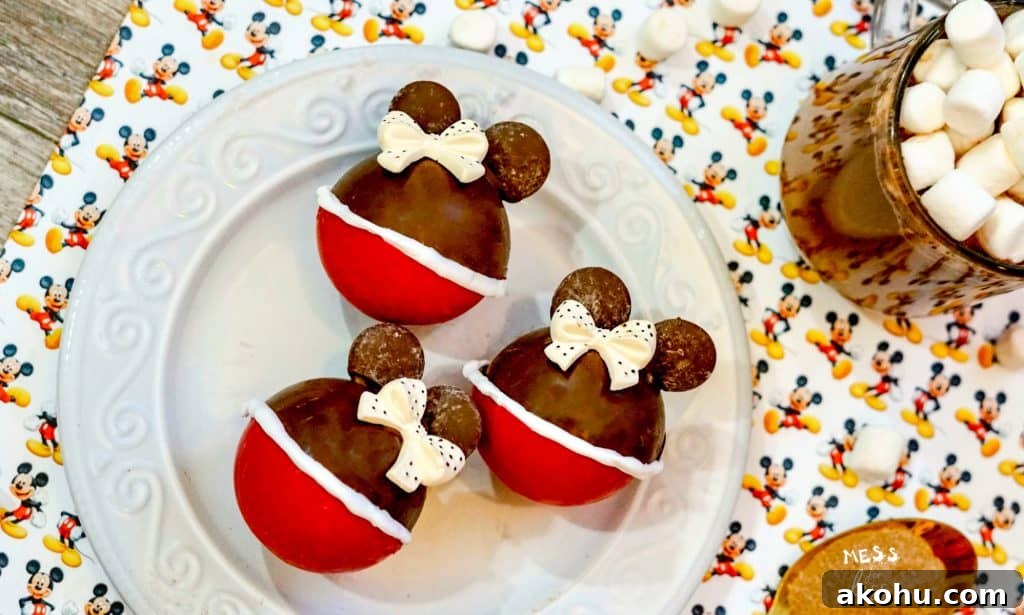 minnie mouse hot cocoa bombs