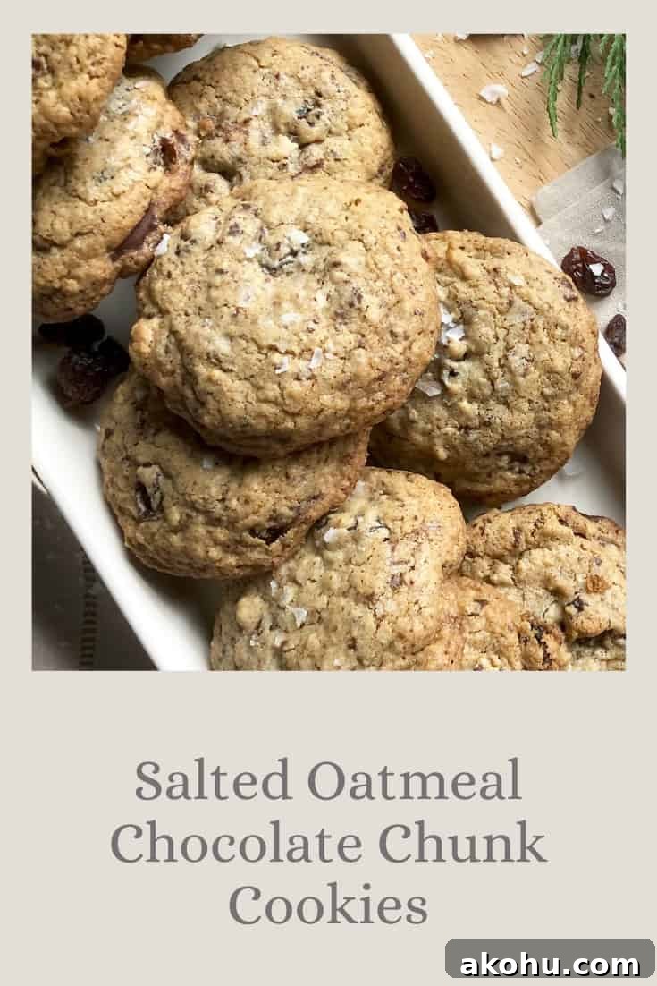 Salted Oatmeal Chocolate Chunk Cookies
