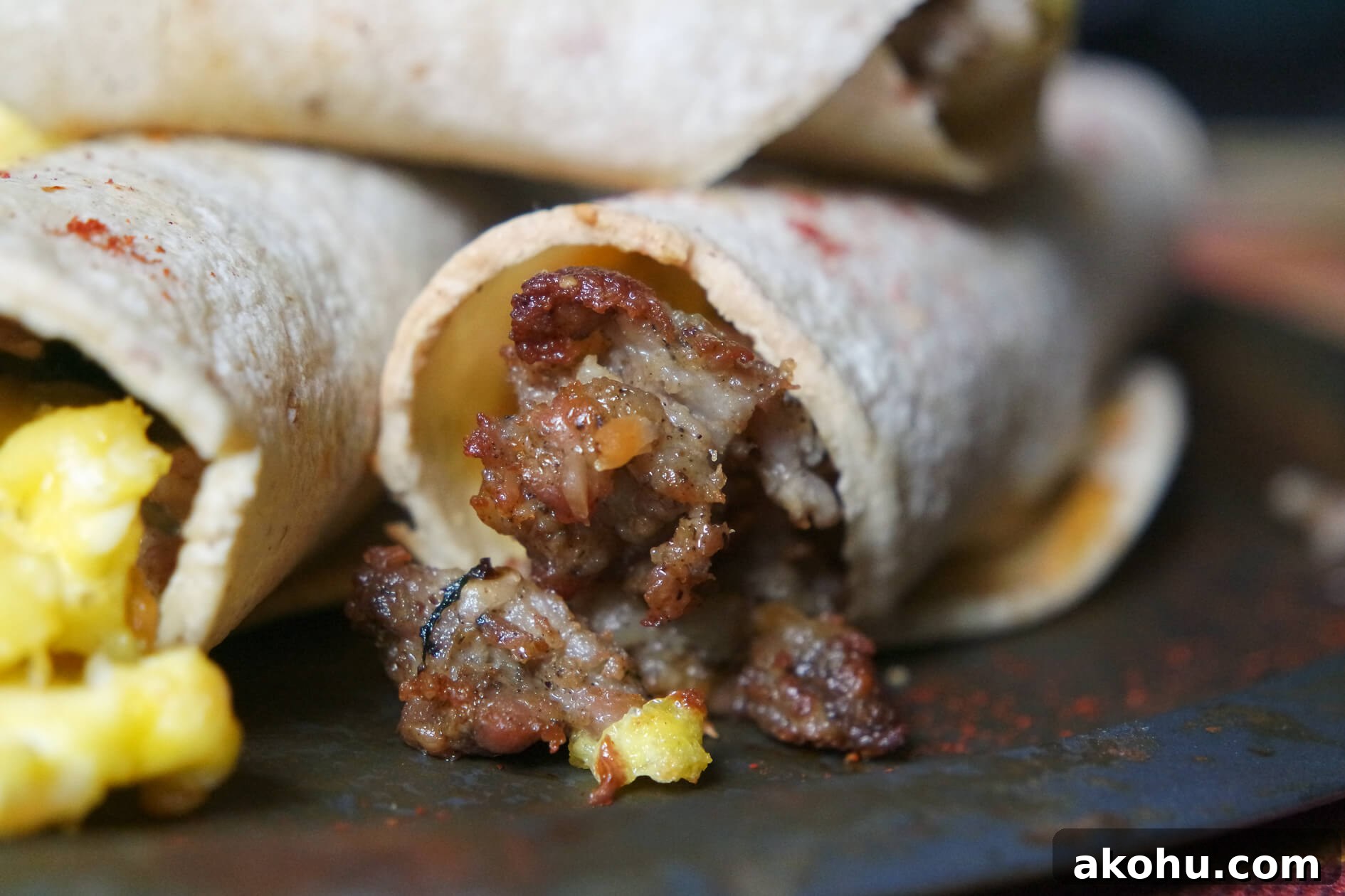 Sausage, Spinach & Egg Breakfast Taquitos — Quick Morning Recipe 4 mulay's breakfast sausage taquitos