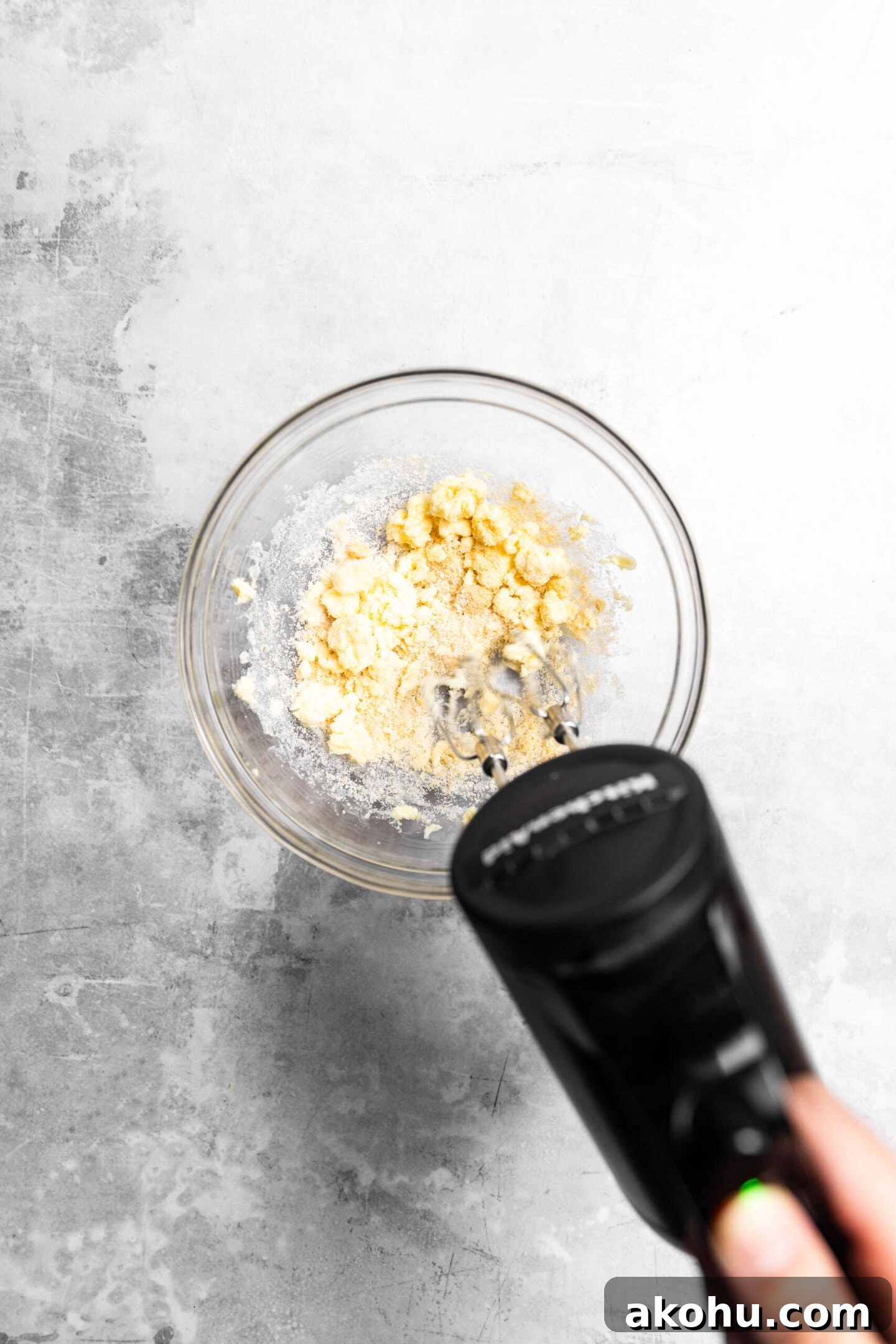 Drop-Style Vanilla Sugar Cookies: Quick Classic Recipe 5 Butter and sugar being creamed together in a mixing bowl