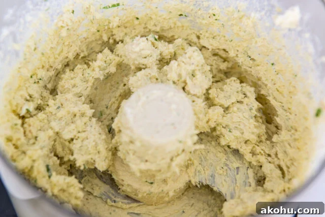 Everything Bagel Cheese Ball Recipe for Parties and Snacks 6 Blended Cheddar, Cream Cheese, Chives, Chipotle Pepper, and Cayenne Pepper in Food Processor