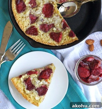 Strawberry Almond Skillet Cake