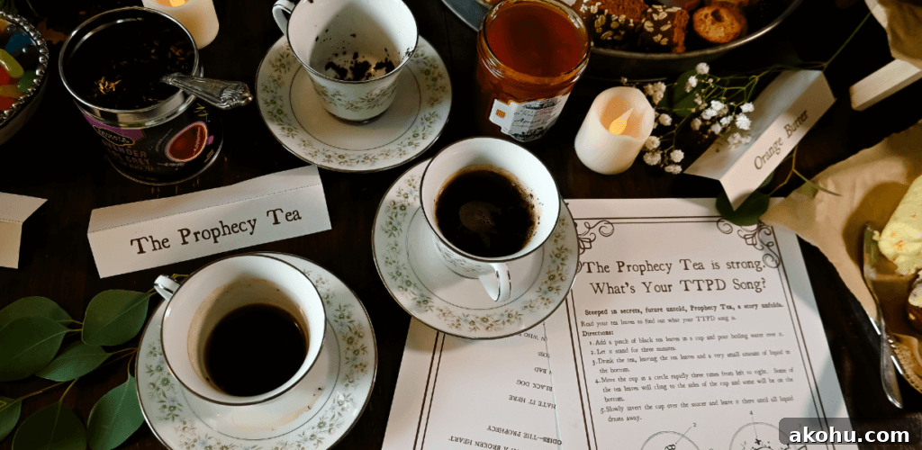 Drinking the tea before reading tea leaves for the tortured poets department party