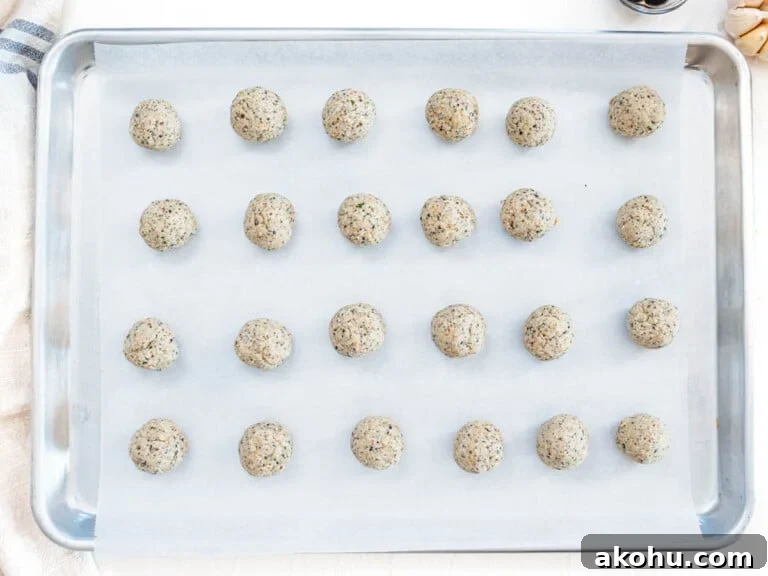 tofu meatballs before baking