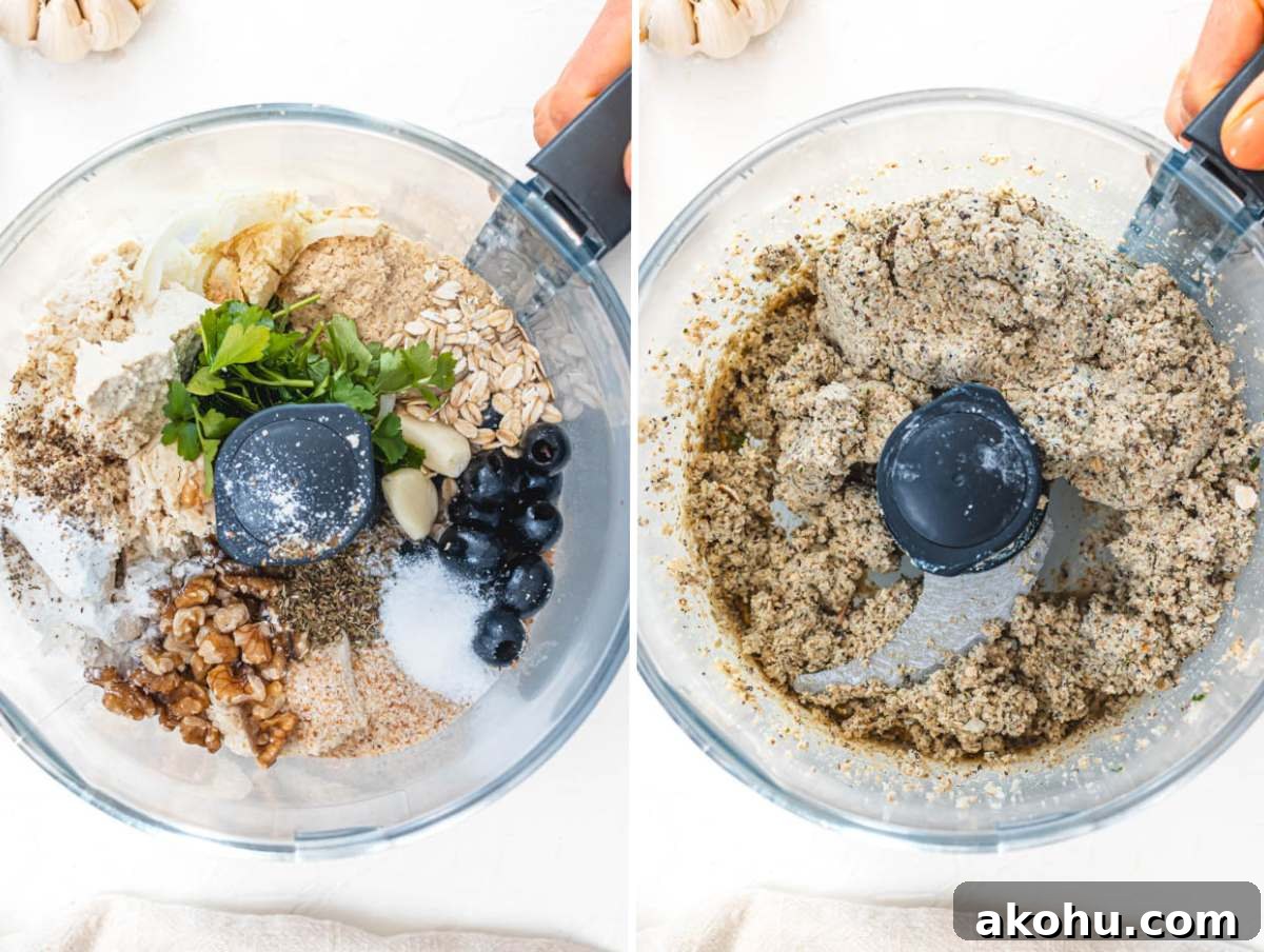 Step 1 for tofu meatballs.