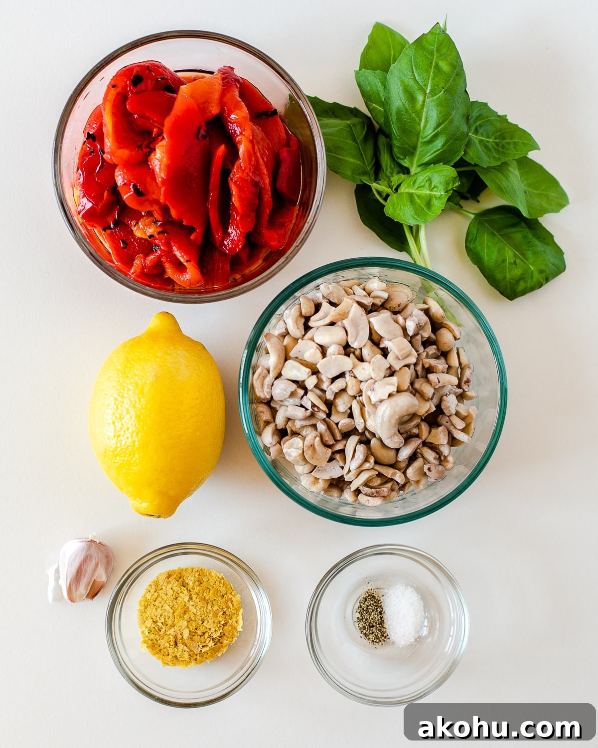 Roasted red pepper pesto ingredients