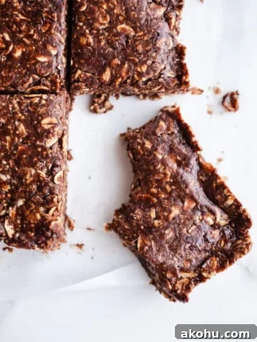 No bake bars on parchment paper.