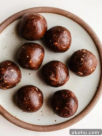 Protein balls on a rustic plate.